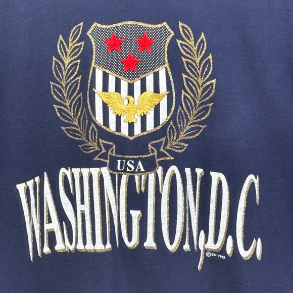 Vintage Fruit Of The Loom Washington D.C. Navy Tee Adult L 1993 Graphic - Picture 7 of 8